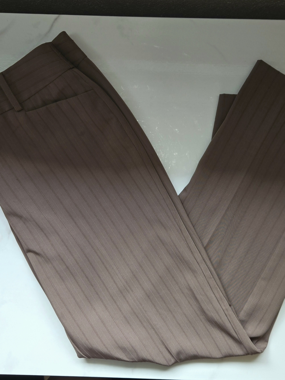 George Women's Brown Pinstripe Trousers